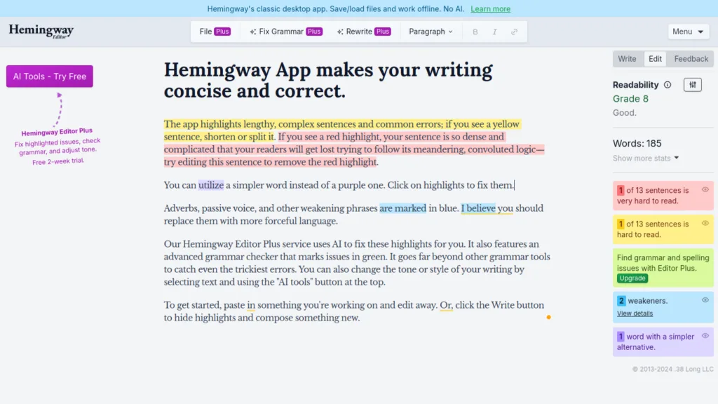 Hemingway Editor 